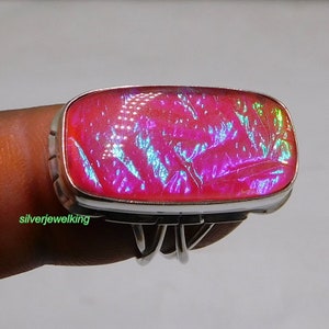 Pink Triplet Opal Ring: Handmade 925 Sterling Silver, Australian Gemstone