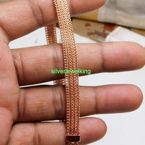 100% puur koperen kettingarmband Zuiver koper Tarwekettingarmband Koperen sieraden Tarweketting Cadeau voor Viking sieraden Eco-vriendelijke ketting