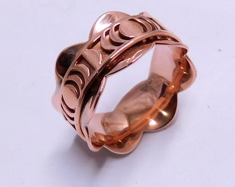 Copper Spinner Ring: Handmade Wide Band Meditation Ring