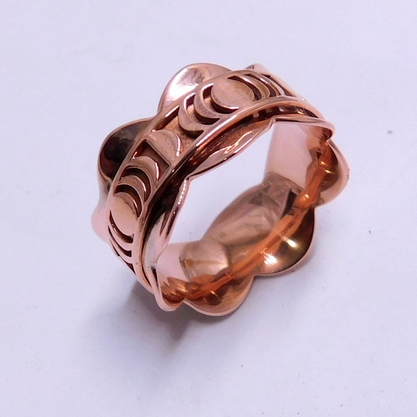 Copper Spinner Ball Stacker Ring main image 1