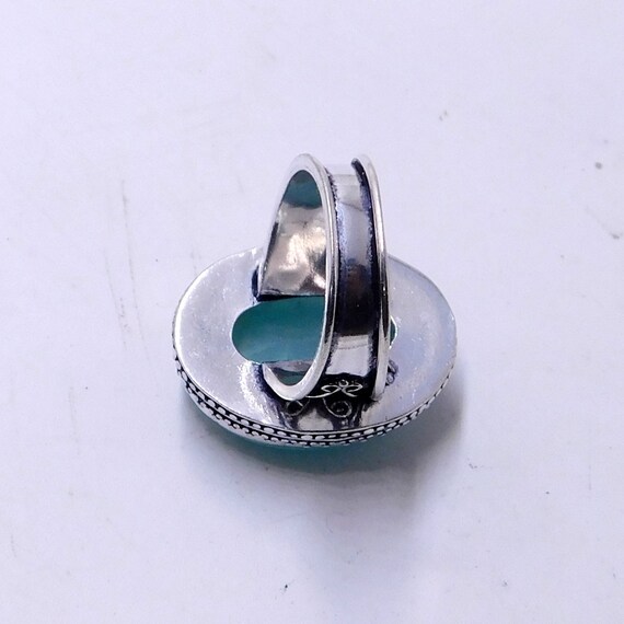Bague En Argent Sterling 925 Avec Amazonite Naturelle - Taille 9.5, Faite Main, Neuf