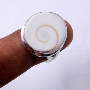 Shiva Eye ring, Handmade Ring, Silver Shiva Eye ring, Solid Sterling Silver ring, Shiva Eye Shell Ring ,Shell Ring, Oval Shell