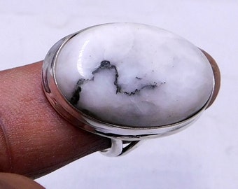 Buffalo Turquoise Silver Ring/ 925 Sterling Silver Handmade Jewelry /White Turquoise Ring/Natural Gemstone/ Gift For Her