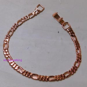 Pure Copper Curb Bracelets,Handmade solid Chain Bracelets , Watch lock Bracelet