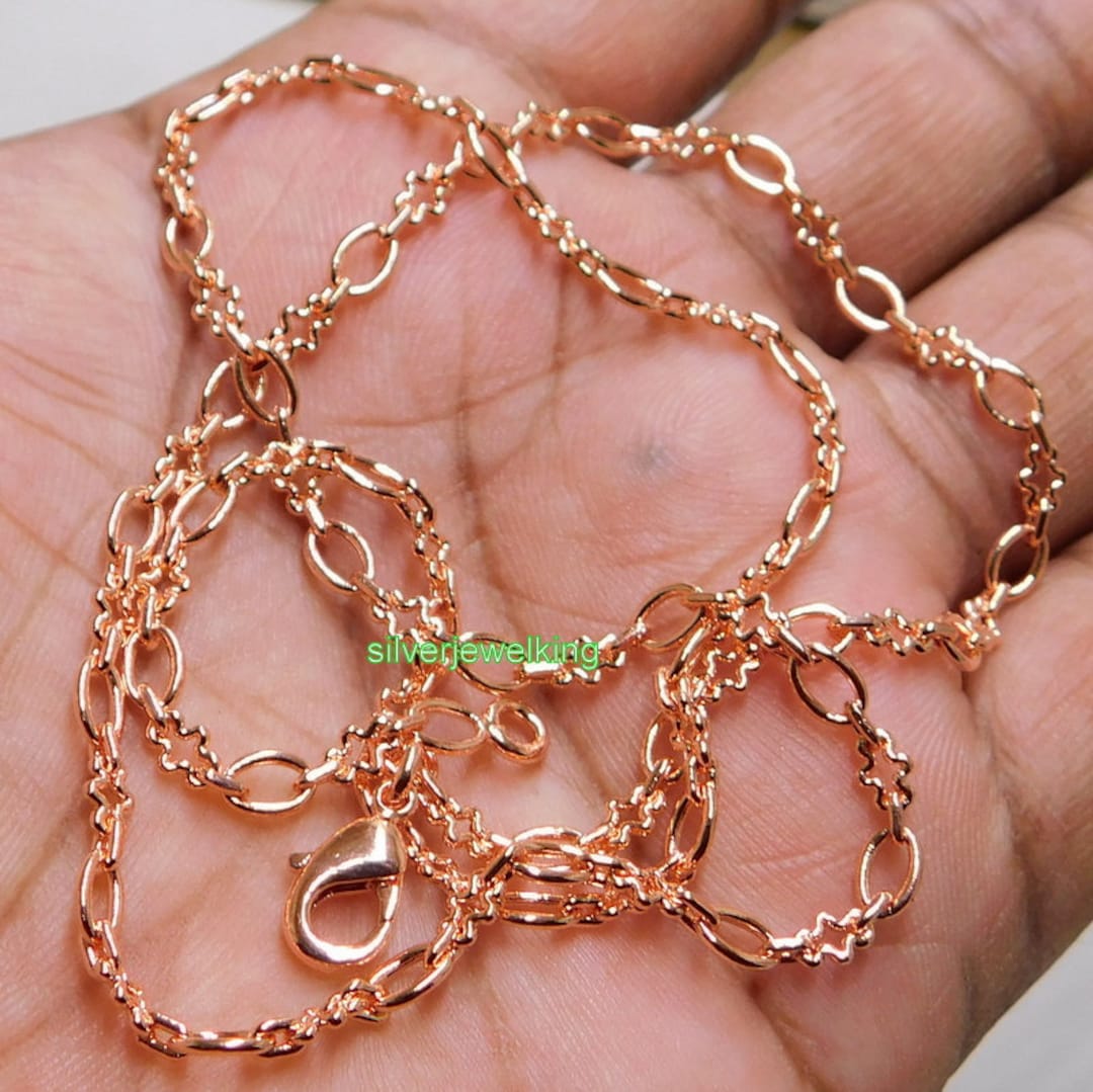 Pure Copper Chain Necklace/ Red Copper Cable Chain/ Solid Copper