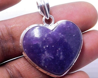 Rare High Quality Heart Sugilite Pendant Handmade 925 Silver Pendant,Purple Sugilite Pendant,Valentine  Gift,Lovely Pendant Natural Gemstone