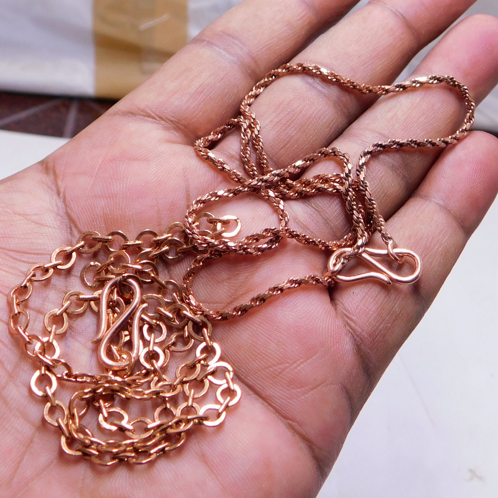 15 1/2'' Copper Plate Rope Chain Necklace