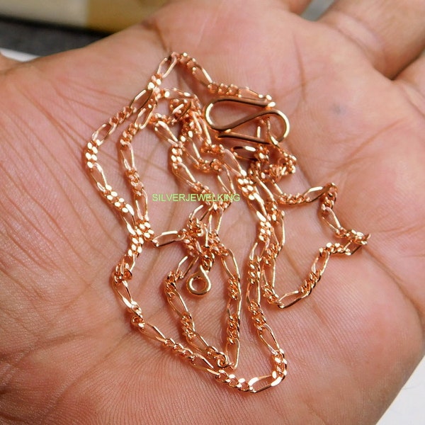 COPPER Figaro Chain Necklace, Pure Copper Chain Necklace .Handmade Copper Chain ,Copper Jewelry