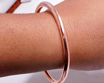 Thick Copper Bangle: Handmade Stacking Jewelry