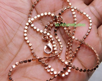 Collar de cadena de bolas de cobre hecho a mano / Collar de puntos en capas