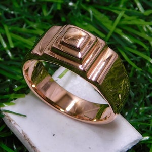 Copper Signet Ring: Unisex Band, Solid Copper