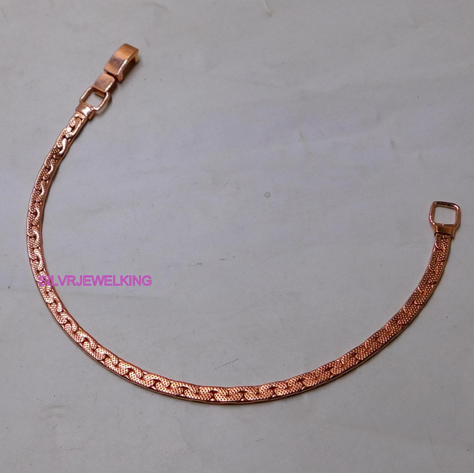 Solid Copper Handmade Chain Bracelet: Antique Style