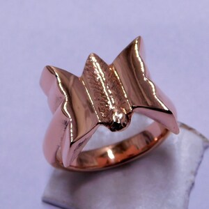 Pure Copper Butterfly Signet Ring: Handmade Band Jewelry