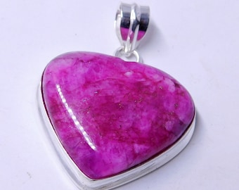 Ciondolo a forma di cuore in pietra di luna arcobaleno rosa: argento sterling 925