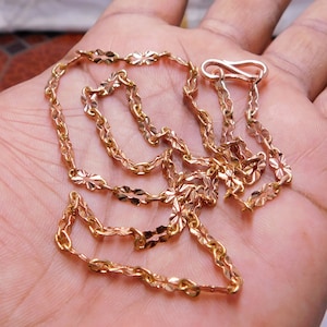Solid Copper Chain , Pure red Copper  chain,  chain necklace, Handmade Copper Chain necklace Viking jewelry Eco friendly chain