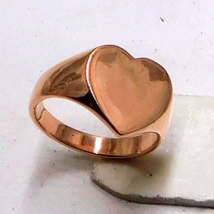 Heart Copper Signet Ring ,Women's  pure Copper ring ,Solid Copper rings Lover's jeweler Gift Ring FREE SHIPPING