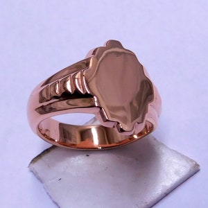 FANCY Copper Signet Ring , Solid Copper rings for men , unisex band ring , Plain men&#39;s Woman  jeweler100% PURE COPPER Ring  Christmas Gift