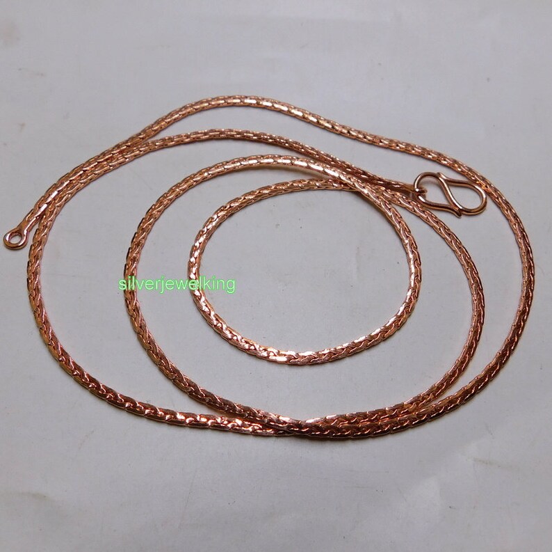 Pure Copper Herringbone Chain Necklace: Handmade Copper Jewelry - Etsy