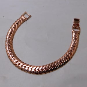 Handmade Pure Copper Curb Chain Bracelet: Solid Antique Style