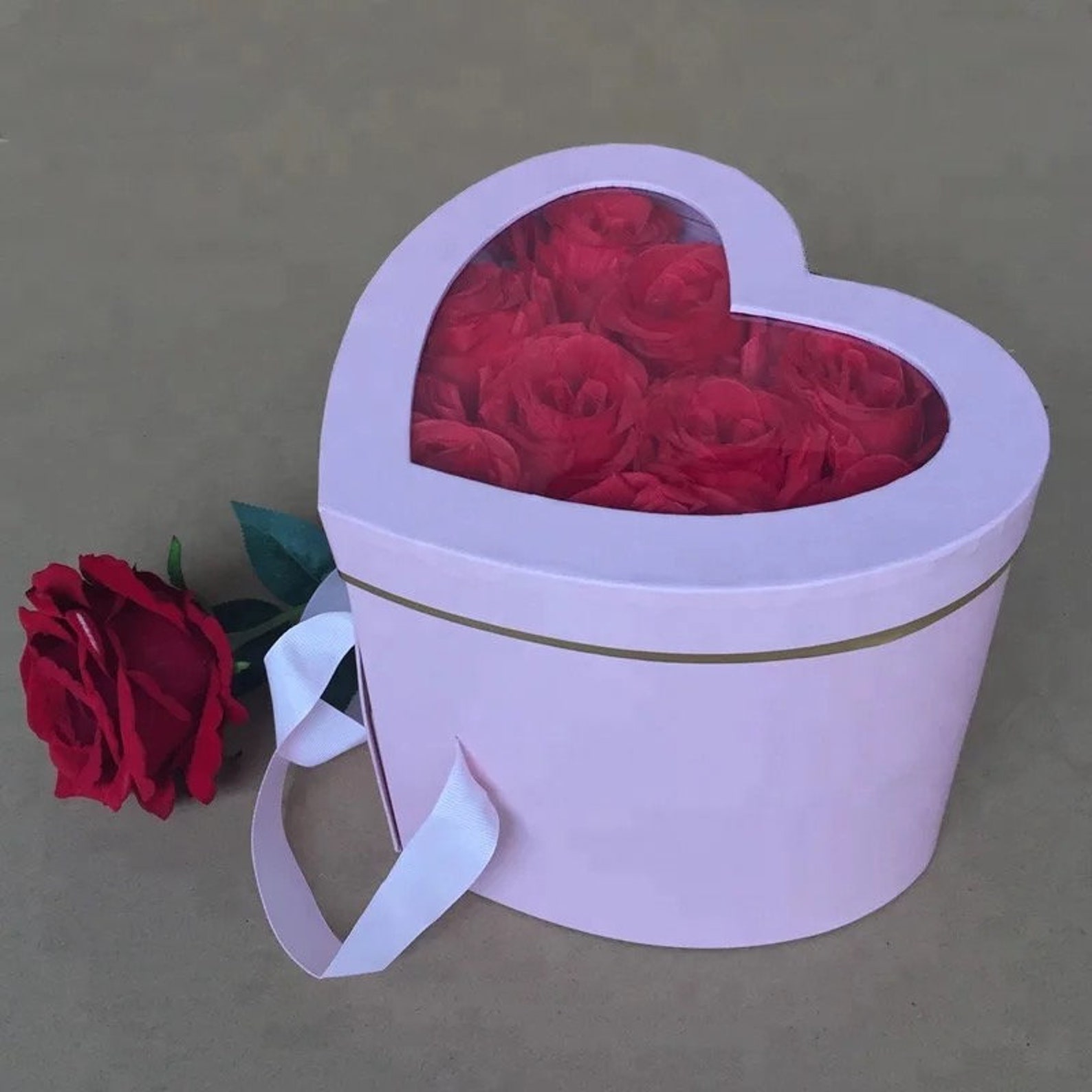 2tier heartshaped box for deluxe flowers and gift Etsy