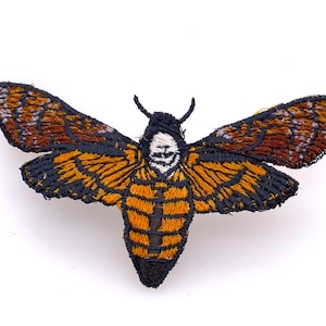 Death&#39;s Head Hawk Moth Embroidered Pin