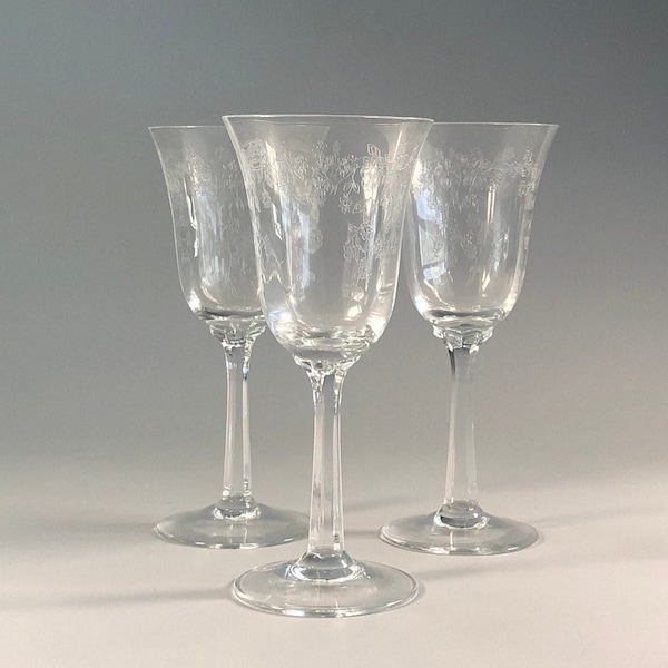 Lenox Castle Garden Wine Glass 6 3/4" Blown Crystal Etched Vintage Price per stem
