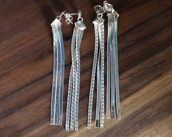 Beautiful Vintage Sterling Silver Dangle Earrings Swingy Gorgeous MCM Jewelry