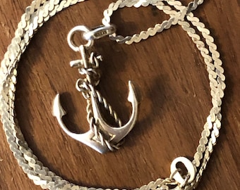 Chaîne En Argent Sterling 925 Vintage - Poids 10,81 G - Signée - Occasion élégante