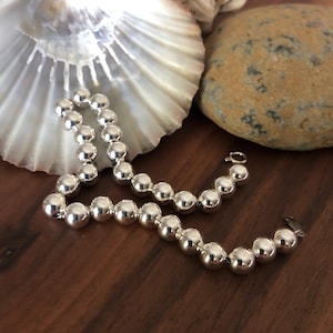 Sterling Bead Bracelet 925 Silver Vintage Estate Jewelry Never-Worn Jewelers Stock 7 1/2&quot; Gift for Her