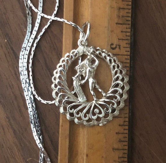 Sterling Silver Water Bearer or Aquarius Pendant … - image 6