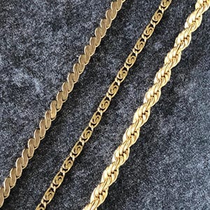 Chaîne en or massif 14 carats 20 pouces, collier vintage, bijoux de domaine, milieu du siècle, basique unisexe, excellent état, vendu séparément