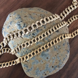 12K Gold Filled Chain Bracelets Vintage Estate Jewelry Beautiful Condition  7.5&quot; Double Curb Chain For Charms or Without Gift for Her