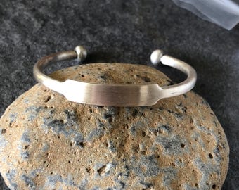 Vintage Sterling Silver ID Cuff Bracelet: Mid-Century Classic