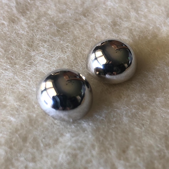 Earrings Half-Dome 925 Sterling Silver Post Style Mid-Century Vintage Jewelry Jeweler's Stock 12mm wide