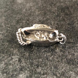 Vintage Sterling Telephone Charm 925 Silver Jewelry Retro Rotary Telephone for Bracelet or Pendant