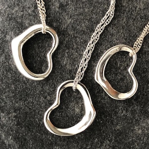 Sterling Heart Pendant and Chain Vintage Jewelers Inventory 925 Silver Mid Century Jewelry, Friendship, Love, Valentine&#39;s