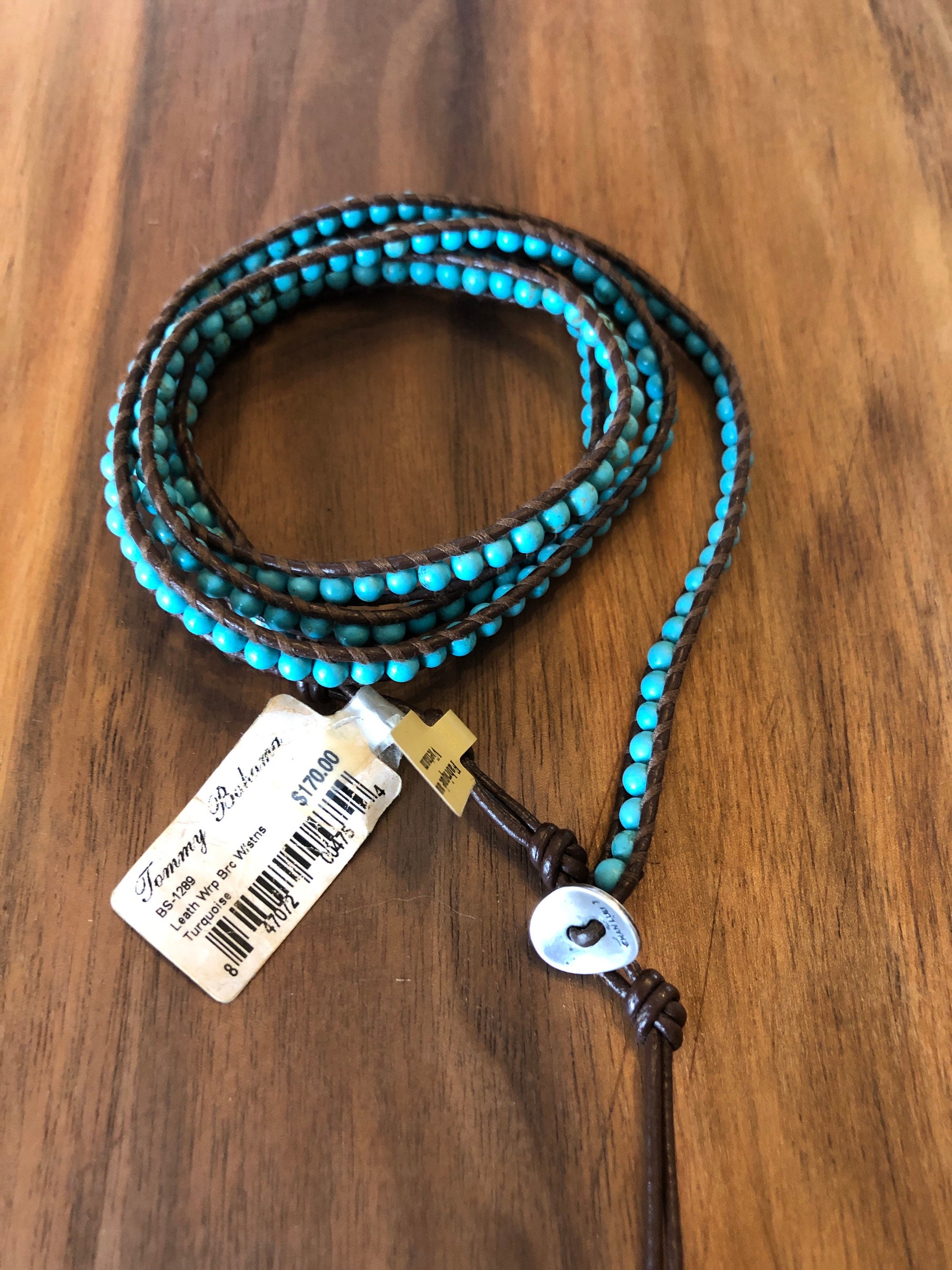 Chan Luu Vintage Turquoise, Leather and Sterling Wrap Chan Luu Vintage Turquoise, Leather and Sterling Wrap