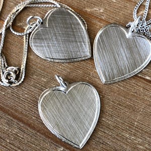 Sterling Heart Pendant and Chain Vintage Jewelers Inventory 925 Silver Mid Century Jewelry, Friendship, Love, Valentine&#39;s