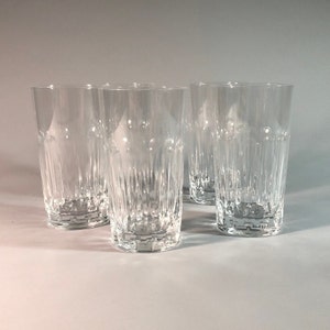 Set of 4 Vintage Cristal D&#39;Arques Durand &#39;Beaulieu&#39; Cut Glass Highball Collins Crystal Cocktail Tumbler