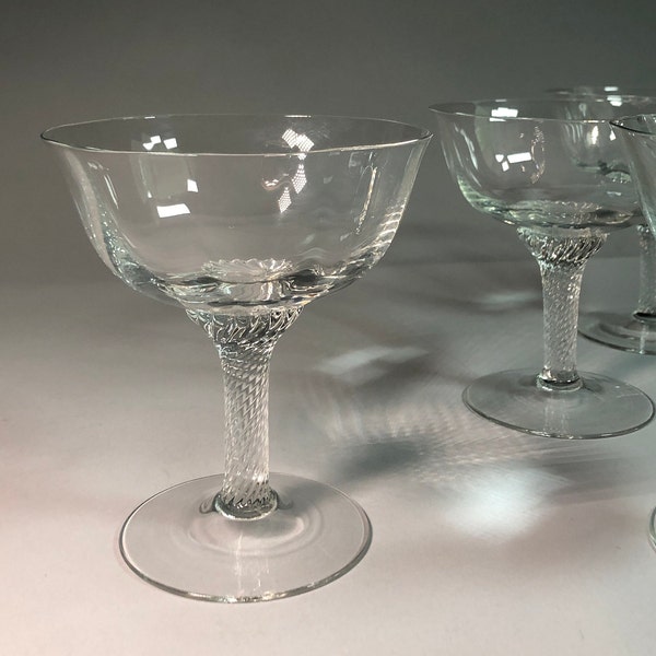 Vintage Gorham Crystal Coupe Glasses, Mid-Century Barware, Set of 4