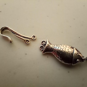 Two-Strand Fish-Shaped Hook Clasp Sterling Silver for Jewelry Making