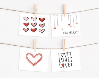 Lovey Valentine's Cards // Printable Valentine // Digital Cards // Love Notes // Quick Valentine // Last Minute Valentine Gift