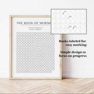 Puede incluir: Un gráfico imprimible para realizar un seguimiento del progreso de la lectura del Libro de Mormón. El gráfico presenta una cuadrícula de círculos, cada uno representando un capítulo, con los nombres de los libros y los números de los capítulos etiquetados. El gráfico está diseñado para un marcado fácil y un seguimiento del progreso.