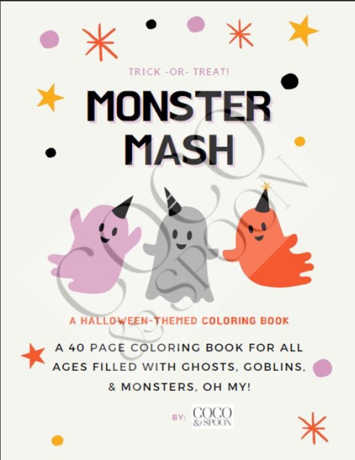 Monster Mash Coloring Book Digital Copy | Etsy