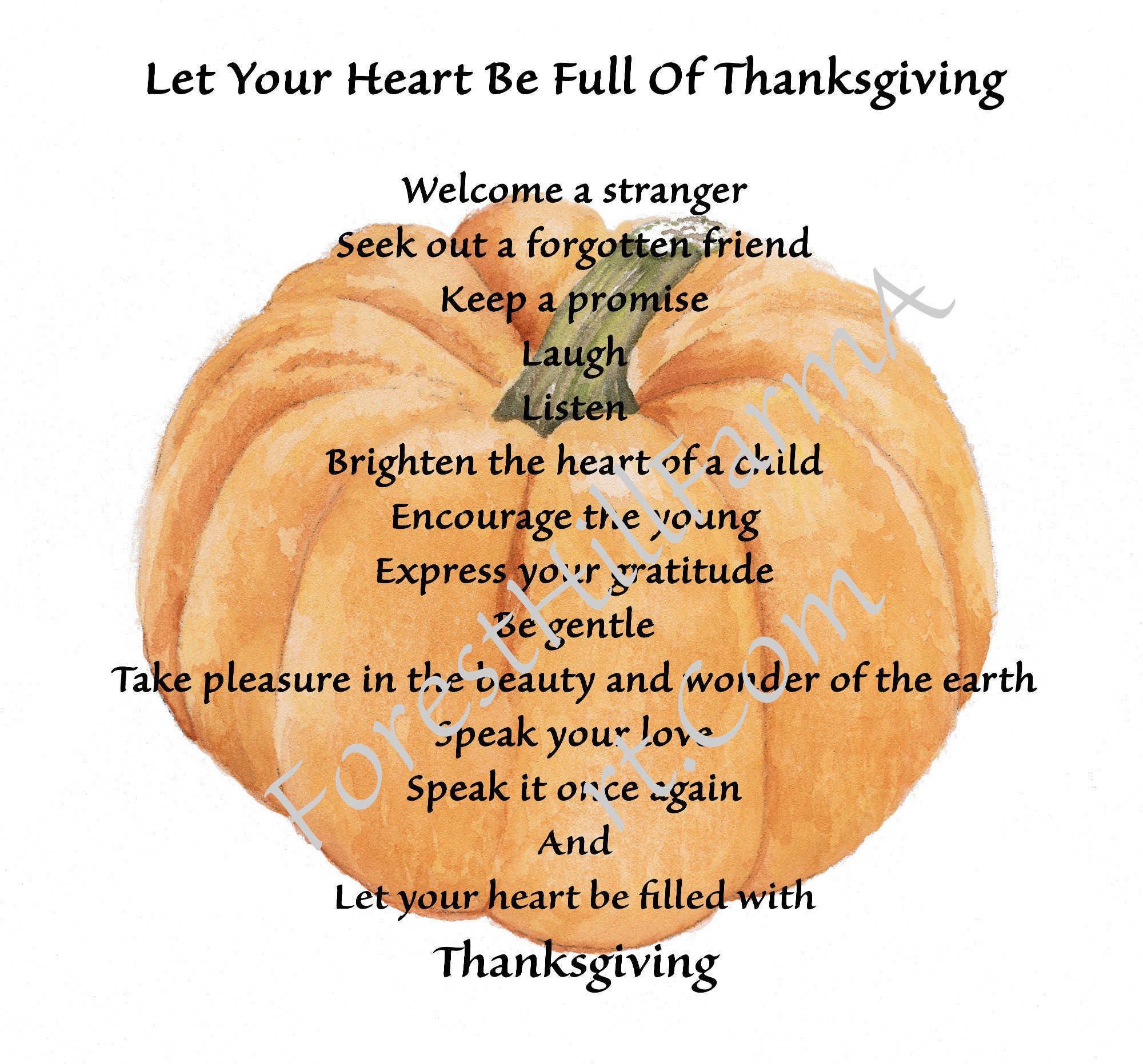 thanksgiving greeting/thanksgiving poem print ready - etsy
