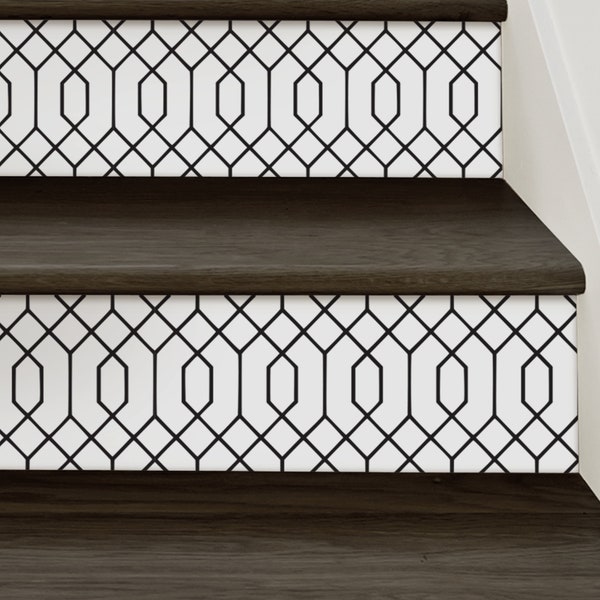 Geometric Hexagon, Stair Riser Decals