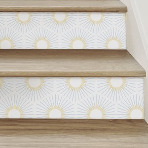 Sunburst, Gelb Blau, Step Riser Abziehbilder