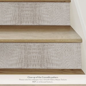 Crocodile Peel and Stick, Beige, Stair Riser Decals