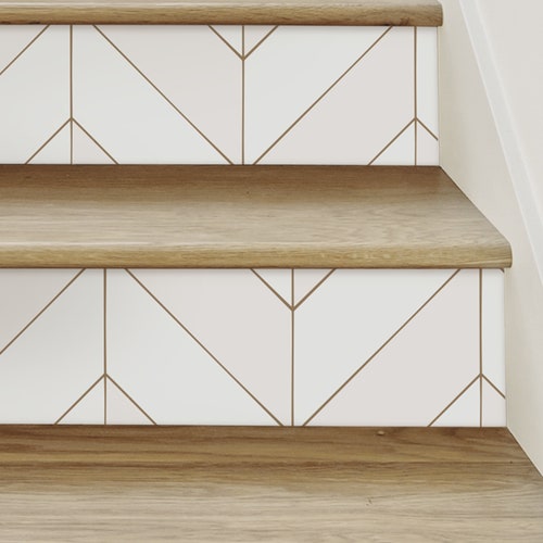 Gold Lines Chevron Off-white Stair Riser Decals - Etsy