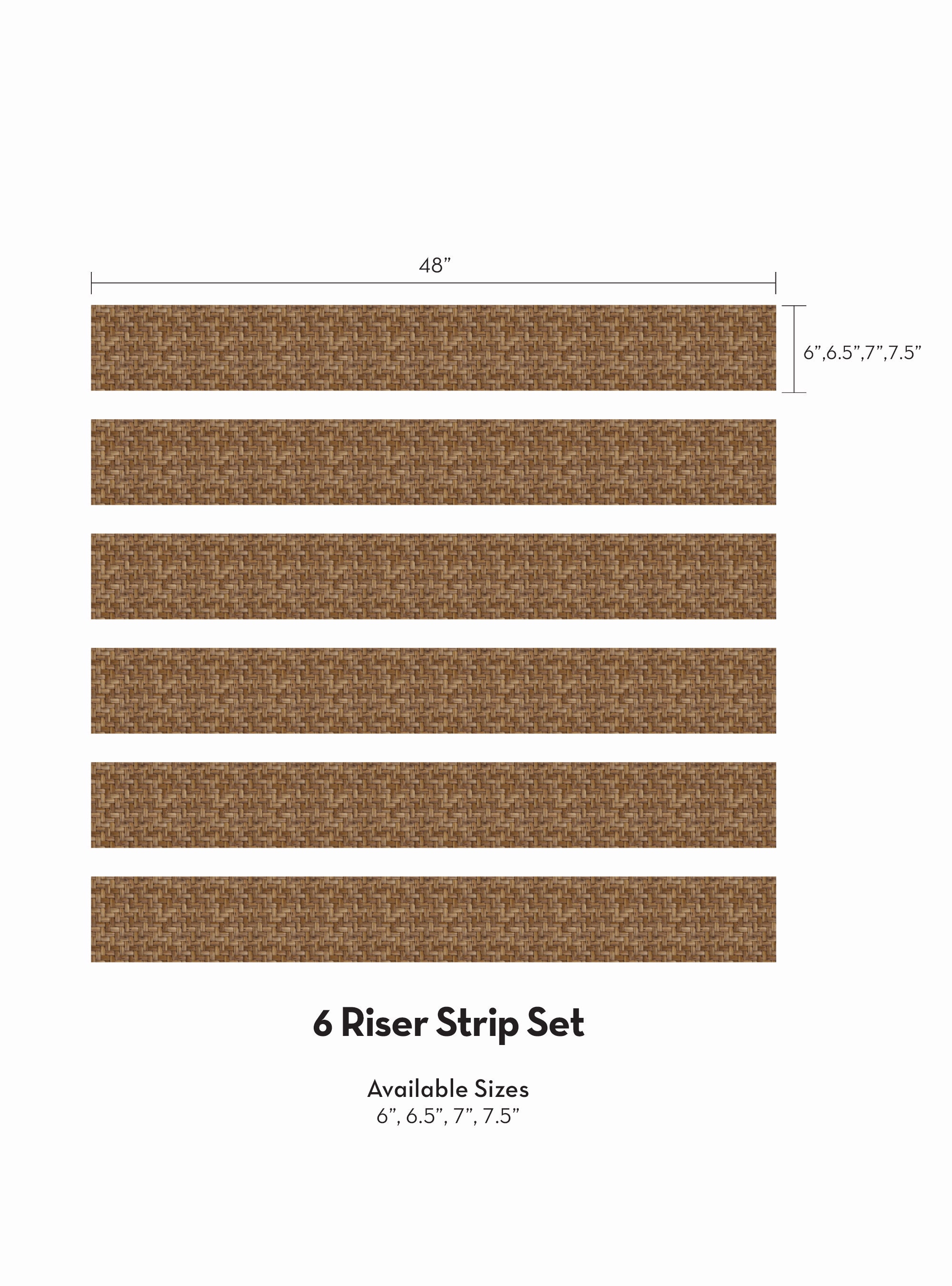 Wicker Weave Look Brown Self Adhesive Repositionable Stair Etsy
